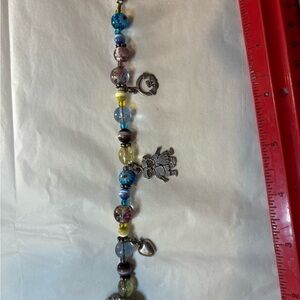 Teacher Sterling and glass Colorful Beaded Charm Bracelet